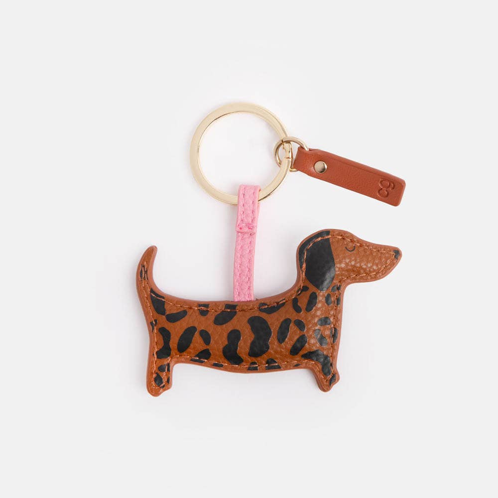 Porte-clés fantaisie Sausage Dog - TAN LEOPARD