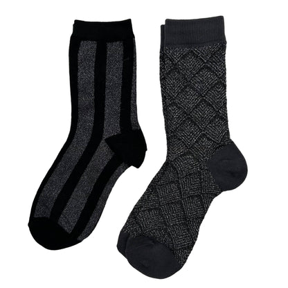 Duo de chaussettes Berlin et Paris NOIRES avec épingle Tigre