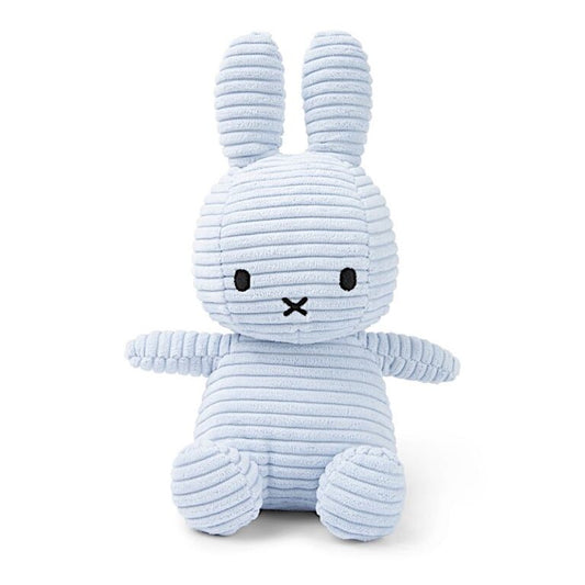 Peluche MIFFY velours côtelé 23cm - BLEU GLACE