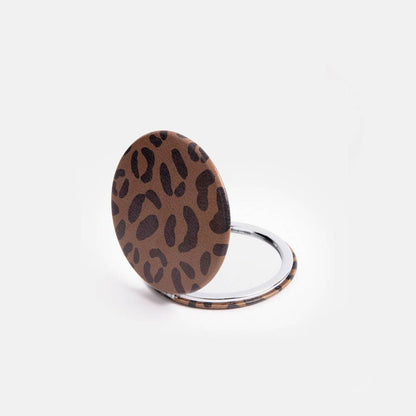 Miroir de poche rond - TAN LEOPARD