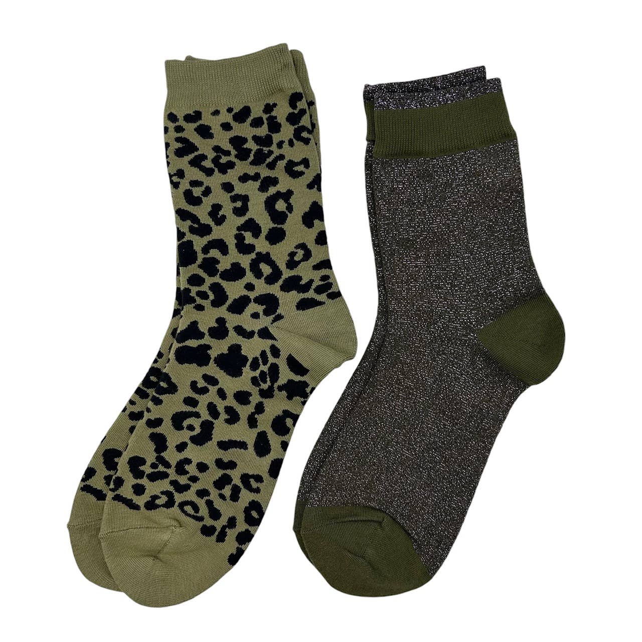 Duo de chaussettes Leopard & Tokyo KAKI avec broche abeille