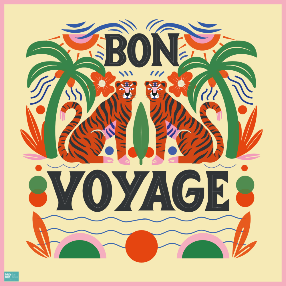 Foulard soie CREAM - Bon Voyage