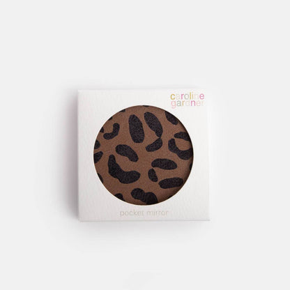 Miroir de poche rond - TAN LEOPARD