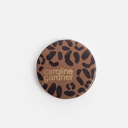 Miroir de poche rond - TAN LEOPARD